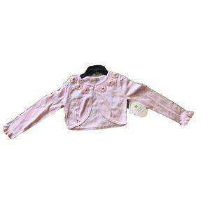 American Princess Girls Cardigan Pink Medium Sweater Flowers New with Tags Cute